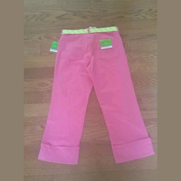 Izod Jeans Pink Bull Stretch Crop Pants Size 8 - Picture 4 of 5